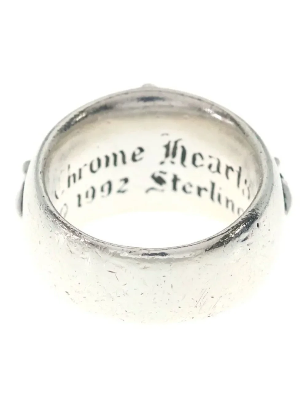 Chrome Hearts Flrl Crs Floral Cross Ring Silver Diamond